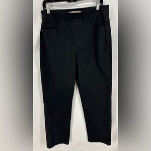 Soft surroundings women’s medium black pull-on stretch pants casual ankle cut